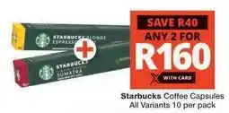 Checkers Starbucks Coffee Capsules offer