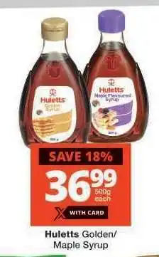 Checkers HULETTS GOLDEN/MAPLE SYRUP offer