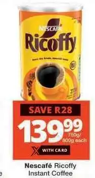 Checkers NESCAFÉ Ricoffy Instant Coffee offer