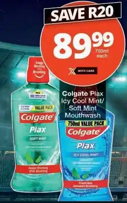 Checkers Colgate Plax Icy Cool Mint/Soft Mint Mouthwash offer