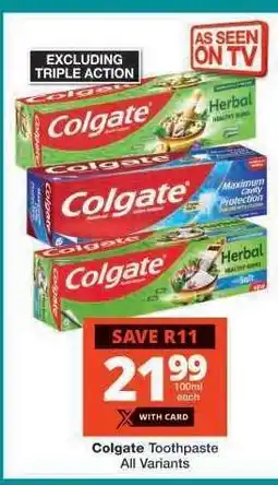 Checkers Colgate Toothpaste offer