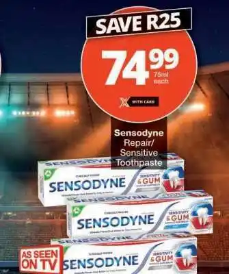 Checkers Sensodyne Repair/Sensitive Toothpaste offer