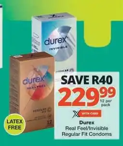 Checkers Durex Real Feel/Invisible Regular Fit Condoms offer
