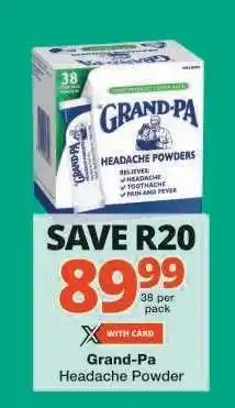 Checkers Grand-Pa Headache Powder offer