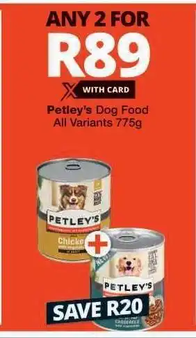 Checkers Petley's Dog Food offer