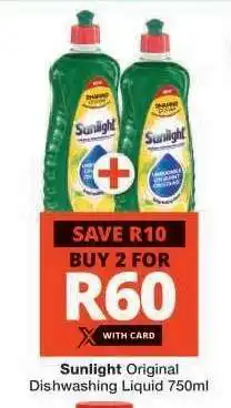 Checkers SUNLIGHT ORIGINAL DISHWASHING LIQUID 750ml offer