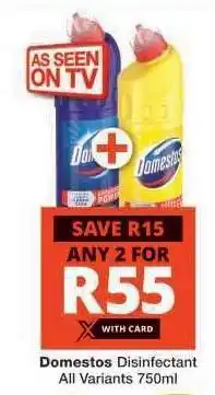 Checkers DOMESTOS DISINFECTANT offer