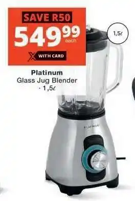 Checkers Platinum Glass Jug Blender offer