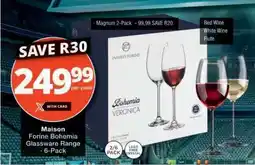 Checkers Maison Forine Bohemia Glassware Range - 6-Pack offer