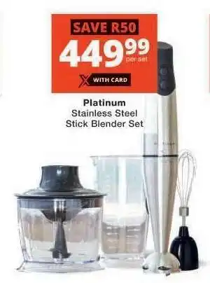 Checkers Platinum Stainless Steel Stick Blender Set offer