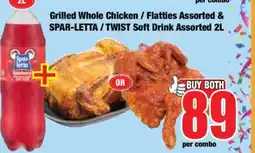 Boxer Grilled Whole Chicken / Flatties Assorted & SPAR-LETTA / TWIST Soft Drink Assorted 2L offer