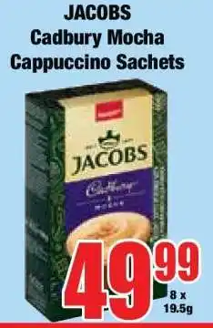 Boxer JACOBS Cadbury Mocha Cappuccino Sachets offer