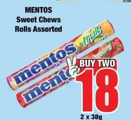 Boxer MENTOS Sweet Chews Rolls Assorted offer