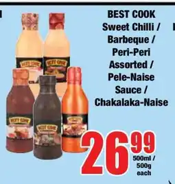 Boxer BEST COOK Sweet Chilli / Barbeque / Peri-Peri Assorted / Pele-Naise Sauce / Chakalaka-Naise offer