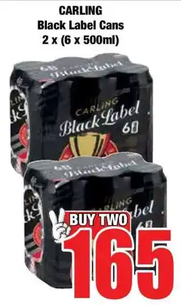 Boxer CARLING BLACK LABEL CANS 2 X (6 X 500ML) offer