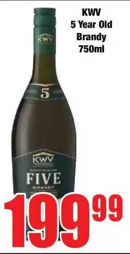 Boxer KWV 5-Year-Old Brandy 750ml offer