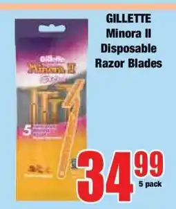 Boxer GILLETTE Minora II Disposable Razor Blades offer