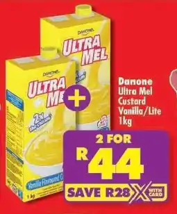 Shoprite Danone Ultra Mel Custard Vanilla/Lite 1kg offer