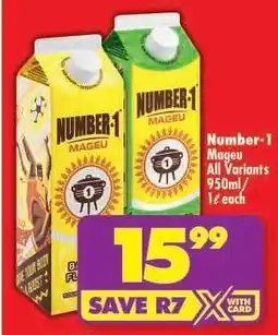 Shoprite Number-1 Mageu All Variants 950ml offer