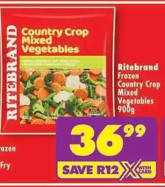 Shoprite RITEBRAND FROZEN COUNTRY CROP MIXED VEGETABLES 900g offer
