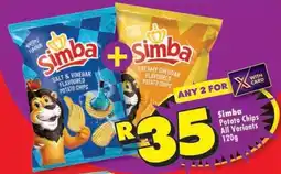 Shoprite SIMBA POTATO CHIPS all variants 120g offer