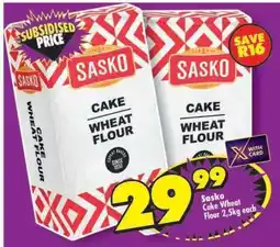 Shoprite Sasko Cake Wheat Flour-2.5Kg Each offer