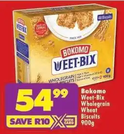 Shoprite Bokomo Weet-Bix Wholegrain Wheat Biscuits 900g offer
