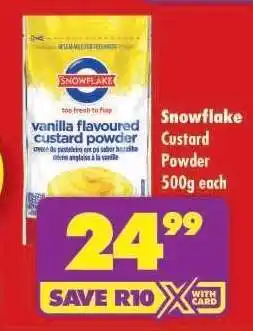 Shoprite SNOWFLAKE CUSTARD POWDER 500g each offer