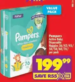Shoprite Pampers Active Baby Disposable offer