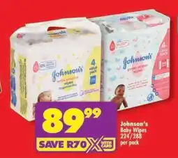 Shoprite Johnson's Baby Wipes offer