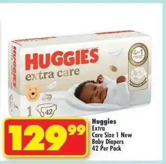 Shoprite Huggies Extra Care Size 1 New Baby Diapers 42 Per Pack offer