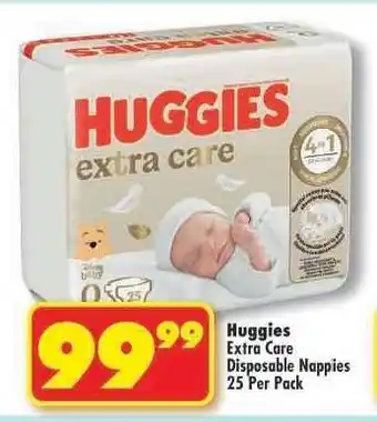 Shoprite Huggies Extra Care Disposable Nappies 25 per pack offer