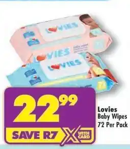 Shoprite LOVIES BABY WIPES 72 per pack offer