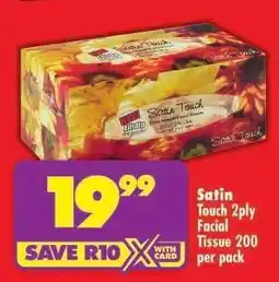 Shoprite Satin Touch 2ply Facial Tissue 200 per pack offer