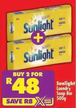 Shoprite Sunlight Laundry Soap Bar-500g offer
