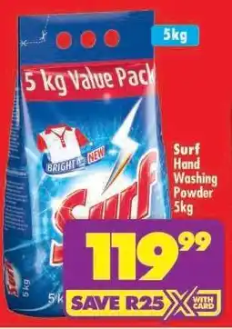 Shoprite SURF HAND WASHING POWDER 5kg offer