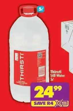 Shoprite Thirsti Still Water 5L offer