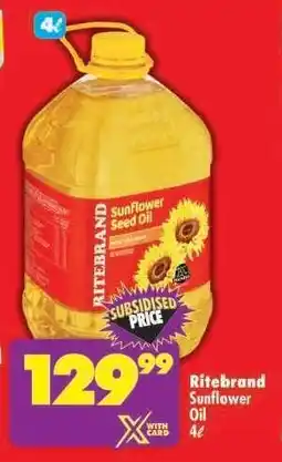Shoprite RITEBRAND SUNFLOWER OIL offer