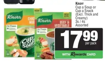 Spar Knorr Cup a Soup or Cup a Snack offer