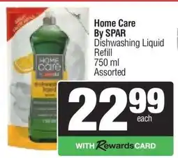 Spar Home Care By SPAR Dishwashing Liquid Refill offer