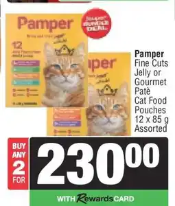 Spar Pamper Fine Cuts Jelly or Gourmet Patè Cat Food Pouches 12 x 85 g Assorted offer