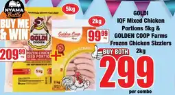 Boxer Superstores Goldi IQF Mixed Chicken Portions & Golden Coop Farms Frozen Chicken Sizzlers offer