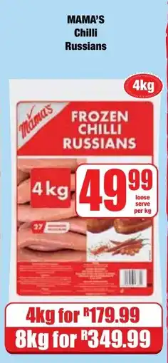 Boxer Superstores Mama's Chilli Russians offer