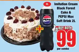 Boxer Superstores Imitation Cream Black Forest Cake & Pepsi Max Soft Drink offer