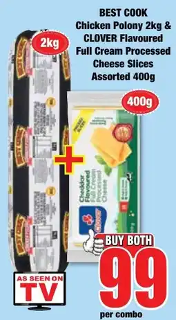 Boxer Superstores Best Cook Chicken Polony & Clover Flavoured Full Cream Processed Cheese Slices Assorted offer