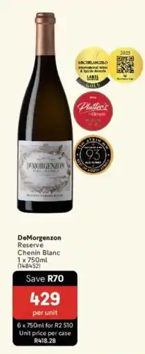 Makro’s liquor DeMorgenzon Reserve Chenin Blanc offer