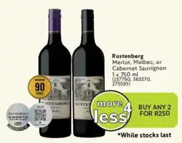 Makro’s liquor Rustenberg Merlot, Malbec, or Cabernet Sauvignon offer