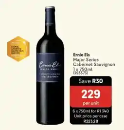 Makro’s liquor Ernie Els Major Series Cabernet Sauvignon offer