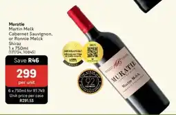Makro’s liquor Muratie Martin Melk Cabernet Sauvignon, or Ronnie Melck Shiraz offer