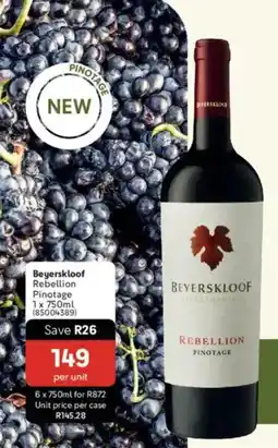 Makro’s liquor Beyerskloof Rebellion Pinotage offer